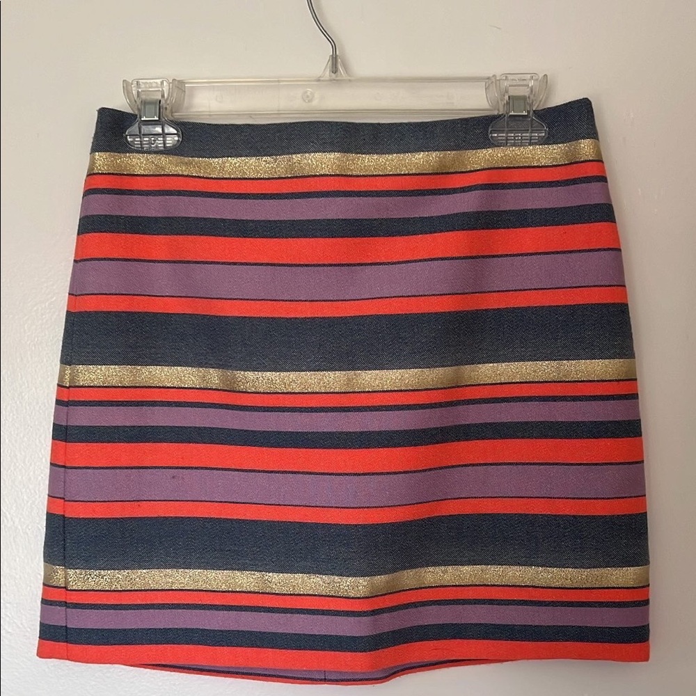 J Crew Striped Pencil Mini Skirt